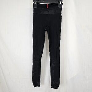 Spanx Faux Crackled Leather Leggings In Black Women's Size Small